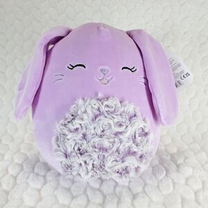 Bubbles Squishmallows 8 Inch BNWT Purple Bunny with Rose Swirl Belly Easter